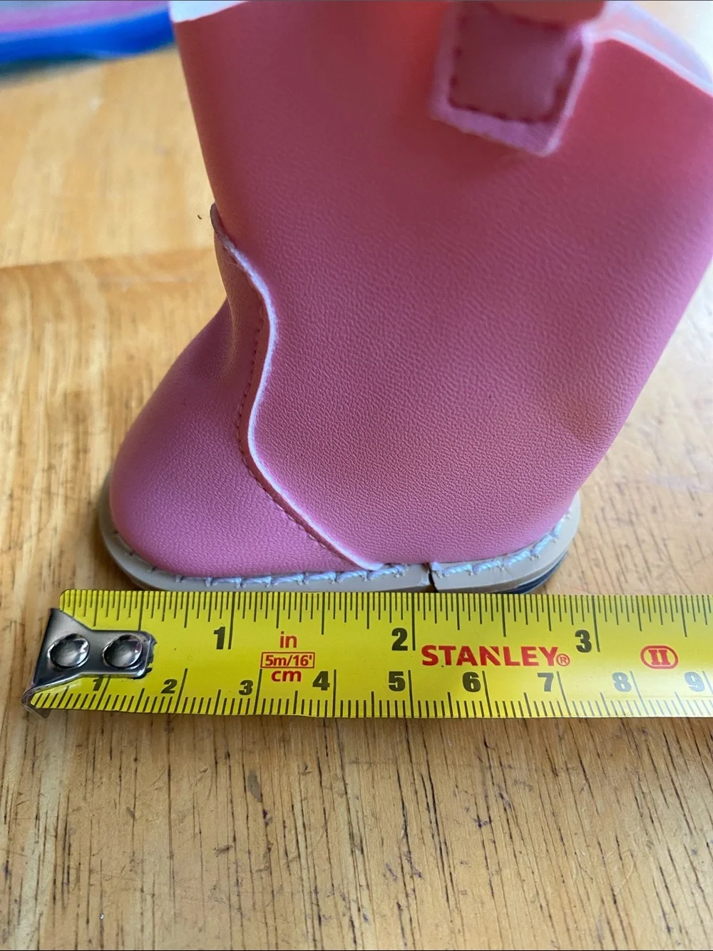Pink Faux Leather Boots Shoes for 18 inch Fashion Doll Fits American Girl